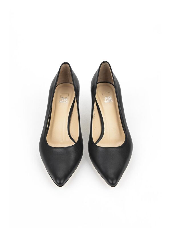 Kadın Hakiki Deri Topuklu Ayakkabı 1231003 324 Siyah - Görsel 5