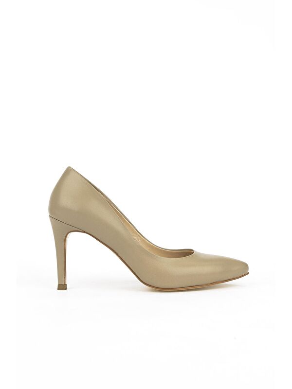 Kadın Hakiki Deri Topuklu Ayakkabı 1231003 4292 Bej - Görsel 4