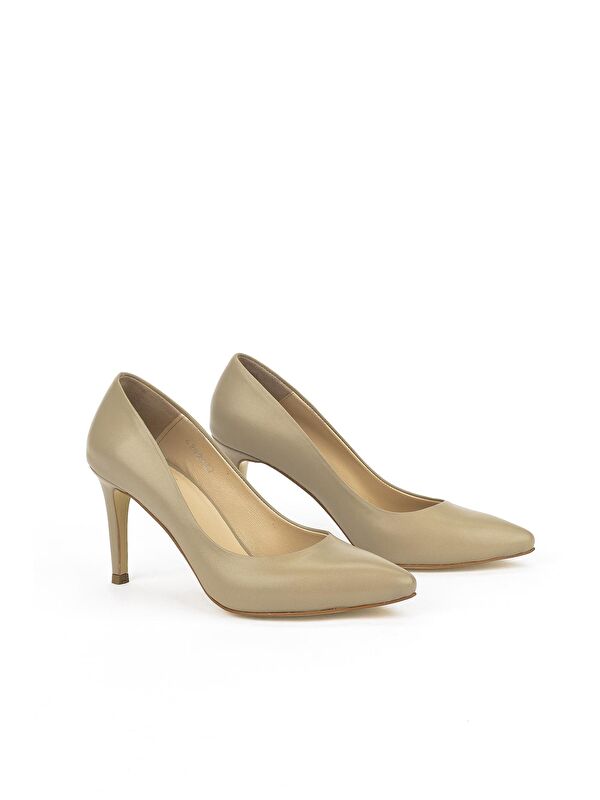 Kadın Hakiki Deri Topuklu Ayakkabı 1231003 4292 Bej - Görsel 5