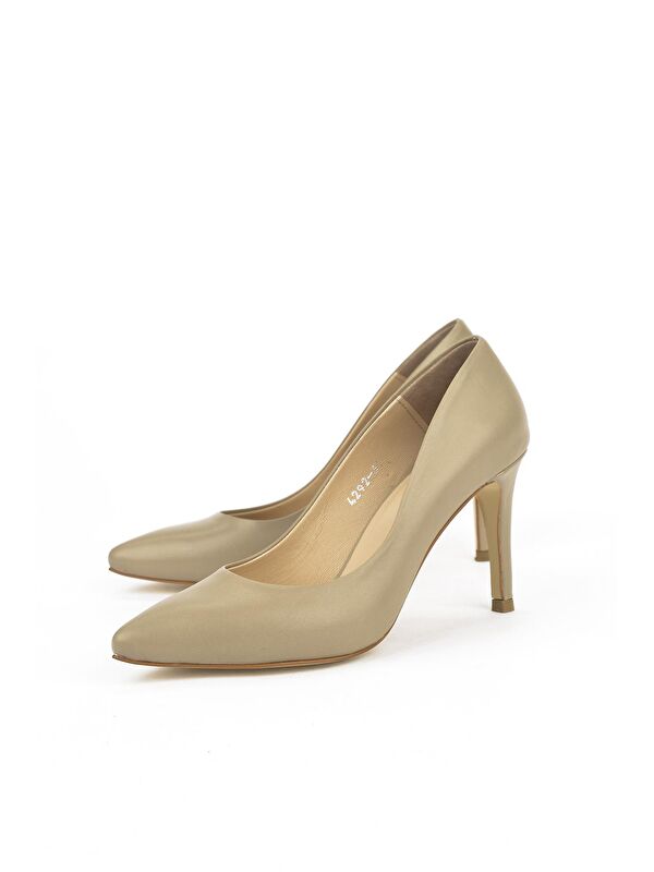 Kadın Hakiki Deri Topuklu Ayakkabı 1231003 4292 Bej - Görsel 8