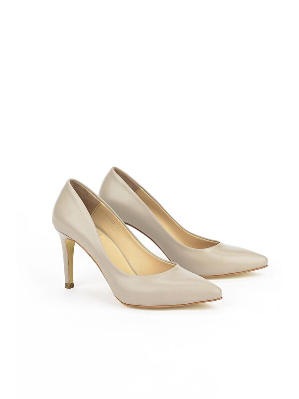 Kadın Hakiki Deri Topuklu Ayakkabı 1231003 4292 Taş - Görsel 3