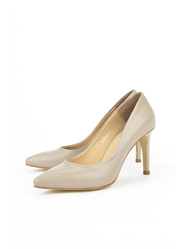 Kadın Hakiki Deri Topuklu Ayakkabı 1231003 4292 Taş - Görsel 6