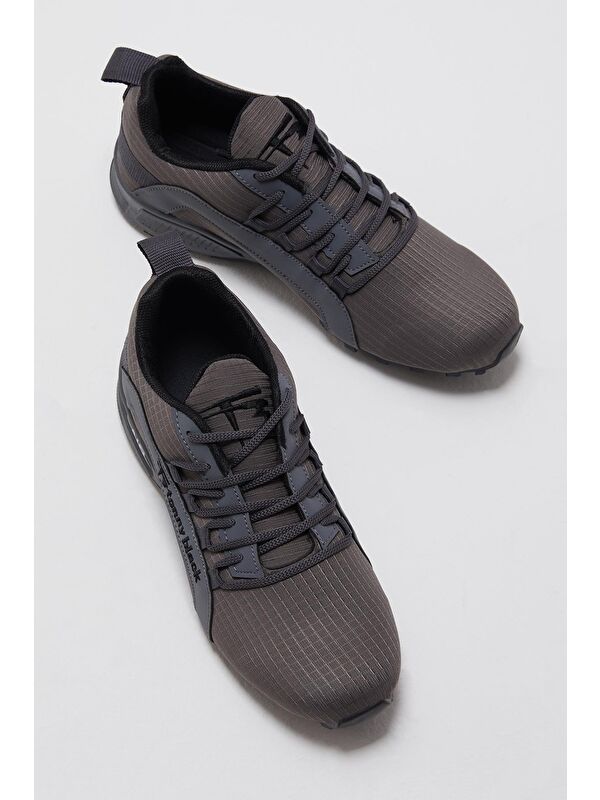 Erkek Füme Rahat Kalıp Termo Taban Bağcıklı Sneaker - Görsel 3