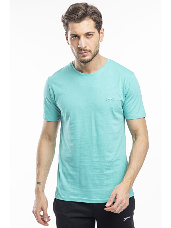 SLAZENGER SANDER Erkek %100 Pamuk Tişört Koyu Yeşil