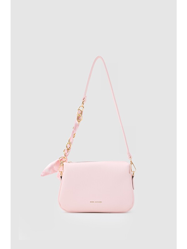 Shulebags Aria Fular Detaylı Omuz Çantası Pudra Pembe