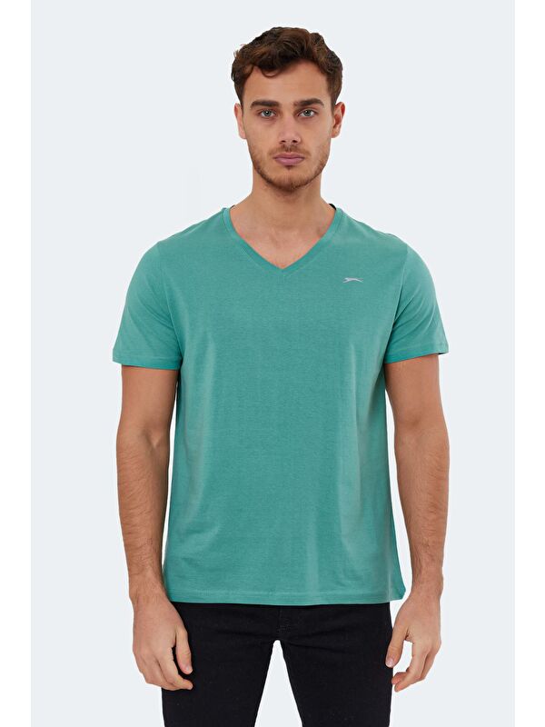 SLAZENGER RIVALDO Erkek %100 Pamuk Tişört Yeşil