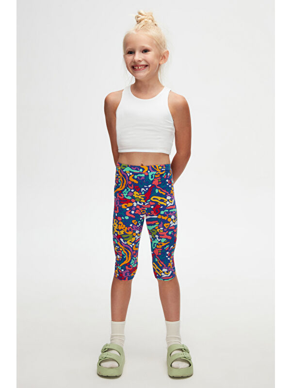 Lovetti Kız Çocuk Abstract Leopard Desen Kapri