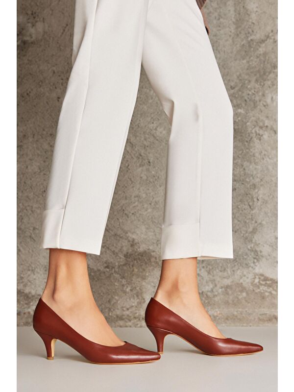 Kadın Hakiki Deri Topuklu Ayakkabı 1231003 324 Taba - Görsel 3