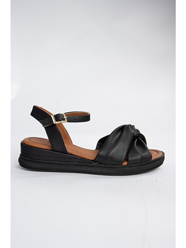 Siyah Dolgu Topuklu Kadın Sandalet K674300409 - Görsel 5