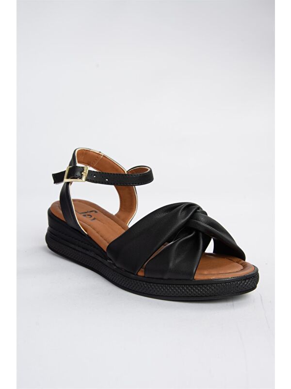 Siyah Dolgu Topuklu Kadın Sandalet K674300409 - Görsel 6