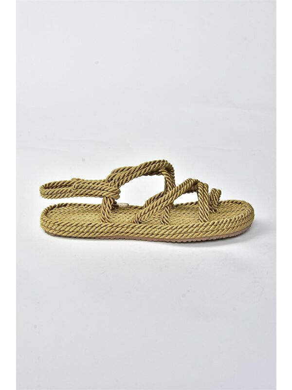 Altın Kumaş Kadın Sandalet F470135104 - Görsel 3