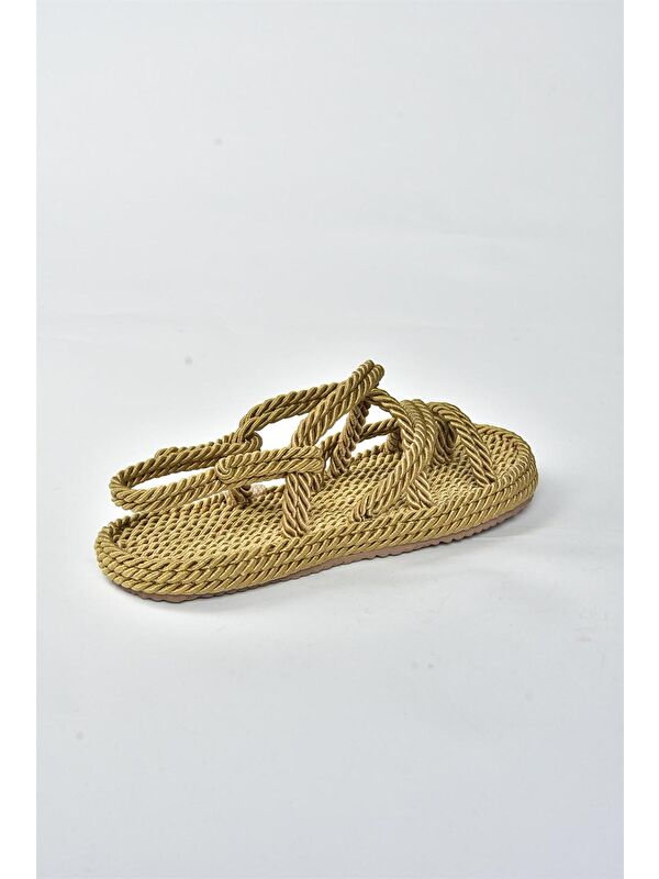 Altın Kumaş Kadın Sandalet F470135104 - Görsel 6