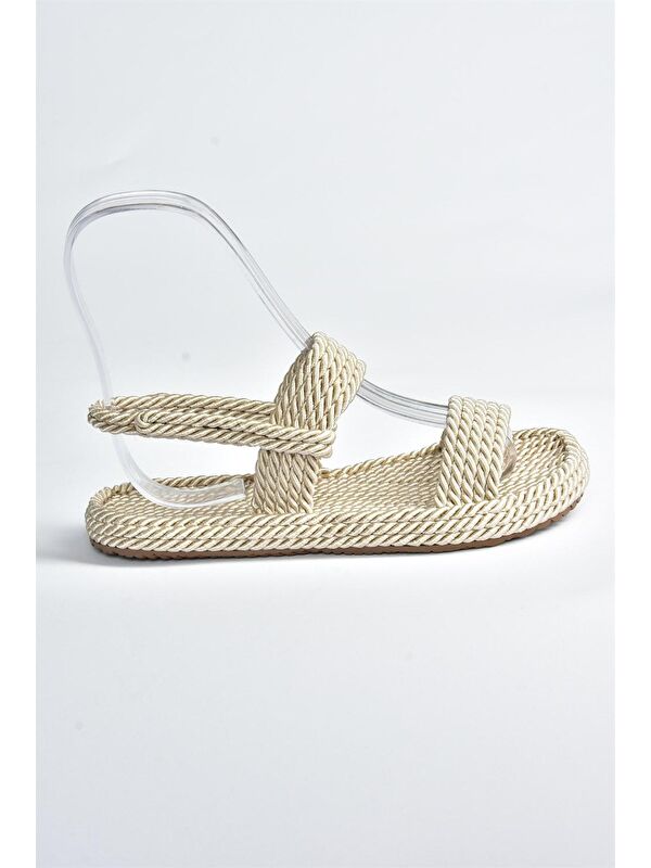 Ten Halat İpli Hasır Kadın Sandalet K596012104 - Görsel 6