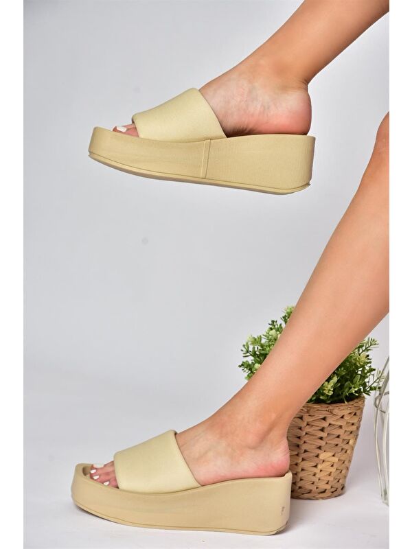 P267085804 Bej Kadın Terlik - Görsel 3