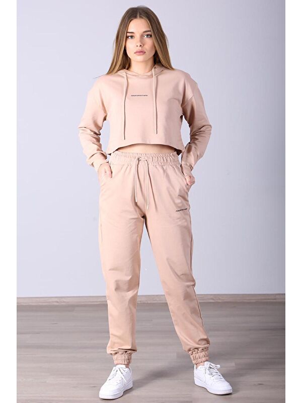 Madmext Camel Kapüşonlu Kadın Eşofman Takımı Mg465-4