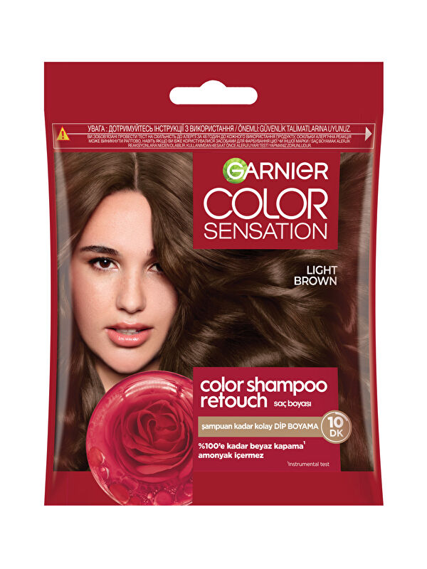 GARNIER Color Shampoo Retouch Şampuan Kolaylığında Dip Boyası, Açık Kahve 5.0
