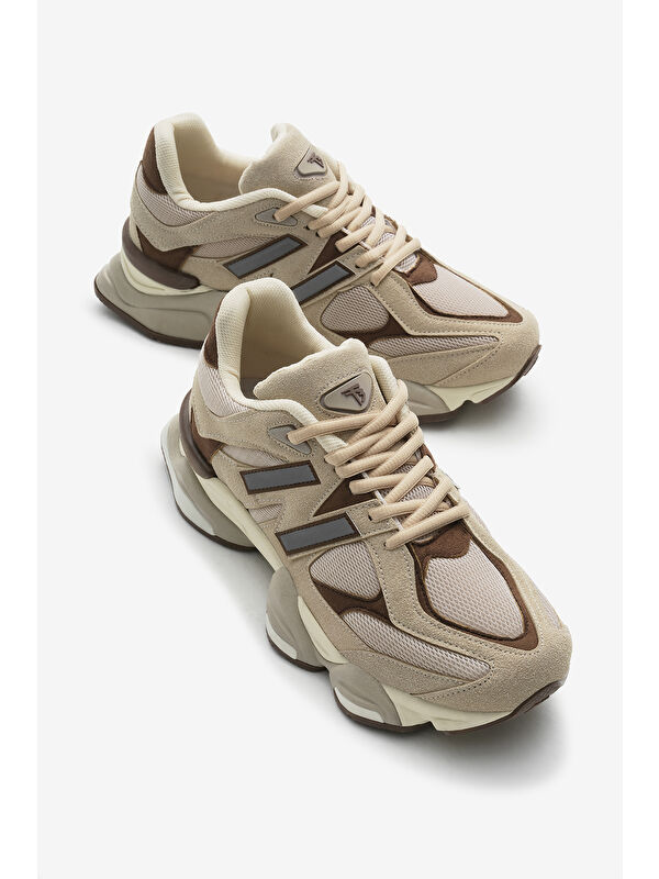 Tonny Black Bej Tonny Black Poli Taban Unisex Anorak Desenli Yüksek Bağcıklı Spor Ayakkabı