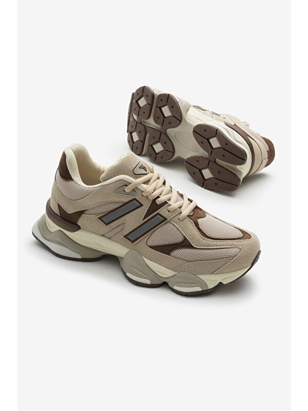 Tonny Black Bej Tonny Black Poli Taban Unisex Anorak Desenli Yüksek Bağcıklı Spor Ayakkabı