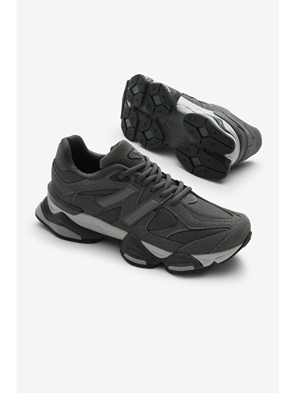 Tonny Black Gri Tonny Black Poli Taban Unisex Anorak Desenli Yüksek Bağcıklı Spor Ayakkabı