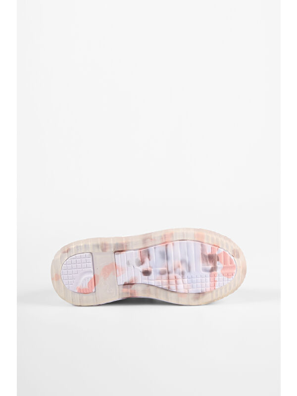 Monaco Hafif Kız Çocuk Beyaz/Pudra Sneaker - Görsel 5