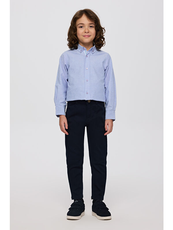 Panço Erkek Çocuk Düğmeli Lacivert Pantolon