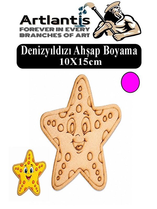 Artlantis Ahşap Boyama Deniz Canlıları 1 Adet 10x15cm Boyama Figürü Etkinlik Çoçuk Gelişim Motor Beceri