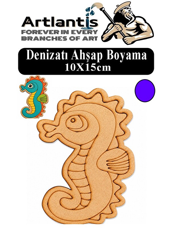 Artlantis Ahşap Boyama Deniz Canlıları 1 Adet 10x15cm Boyama Figürü Etkinlik Çoçuk Gelişim Motor Beceri