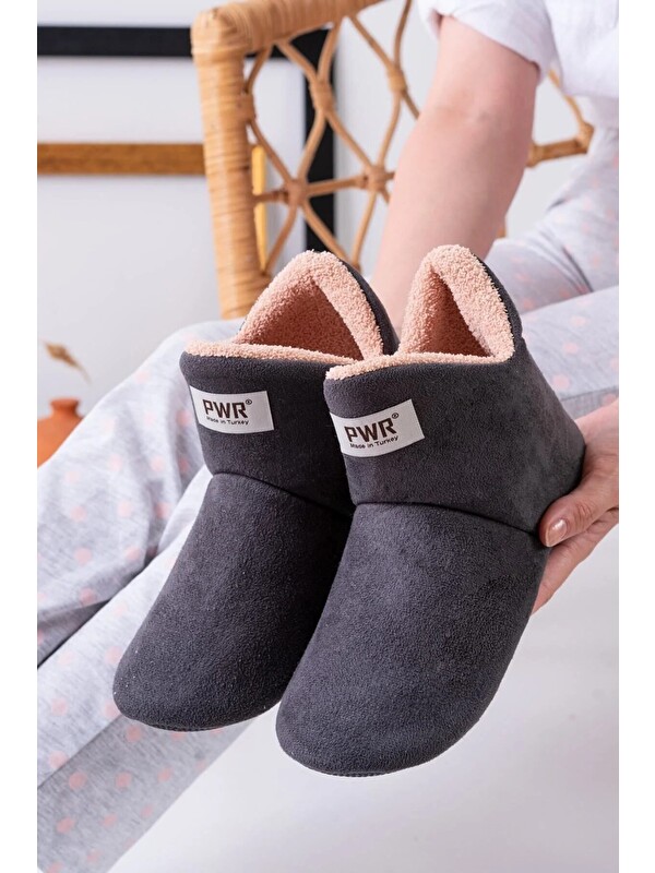 Slipcat Unisex Içi Yünlü Ev Pandufu Ev Botu Ev Ayakkabısı