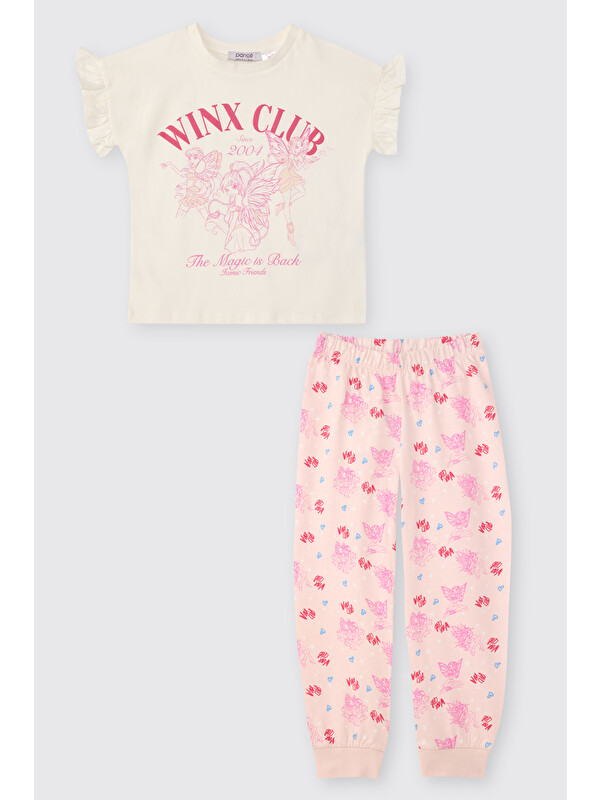 Panço Winx Club Kız Çocuk Pembe Pijama Takımı
