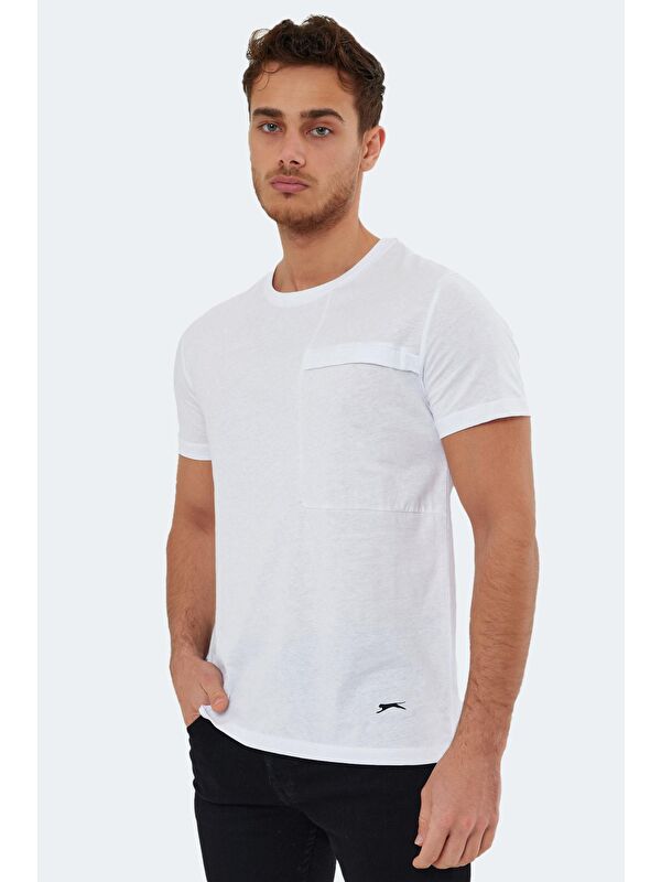 SLAZENGER KAURI Erkek %100 Pamuk Tişört Beyaz