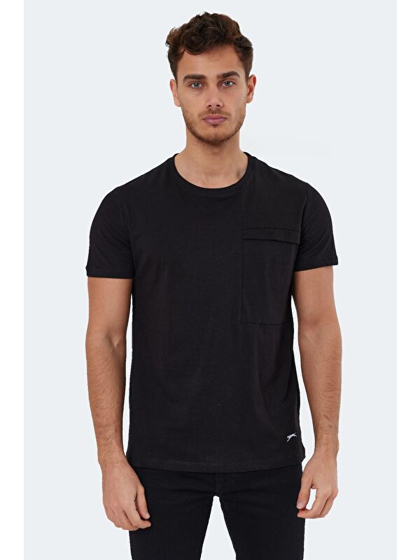 SLAZENGER KAURI Erkek %100 Pamuk Tişört Siyah