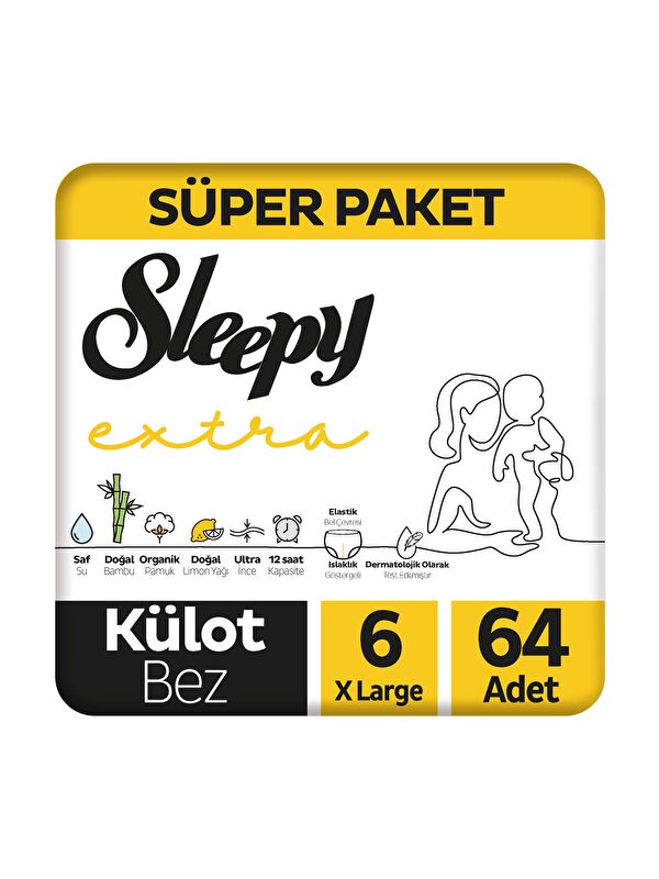 Sleepy Extra Günlük Aktivite Süper Paket Külot Bez 6 Numara Xlarge 64 Adet
