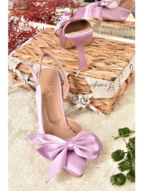 Lila Saten Kumaş Kadın Topuklu Ayakkabı K922164804 - Görsel 6