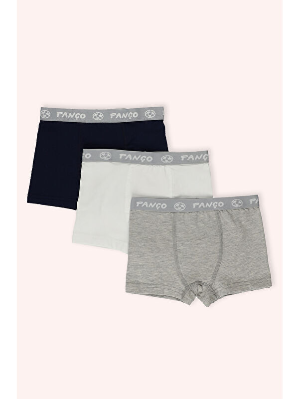 Panço Erkek Çocuk Renkli Basic 3'lü Boxer - İç Giyim