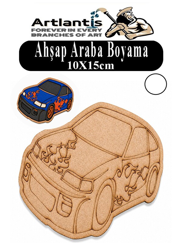 Artlantis Ahşap Boyama Araçlar 1 Adet 10x15cm Taşıtlar Boyama Figürü Etkinlik Çoçuk Gelişim Motor Beceri Kreş