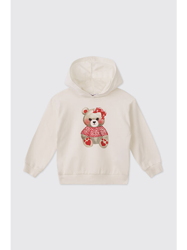 Panço Kız Bebek Ekru Sweatshirt