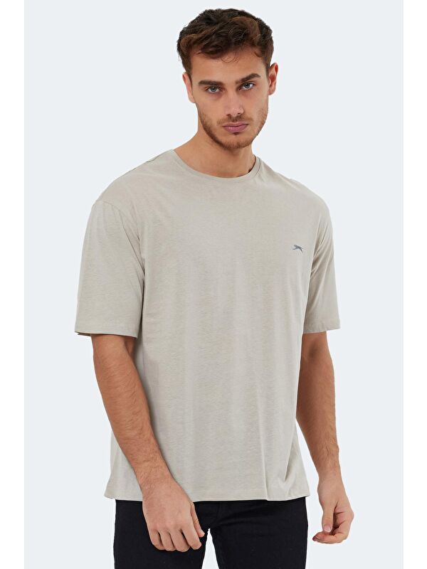 SLAZENGER KAISER Erkek %100 Pamuk Tişört Taş Gri