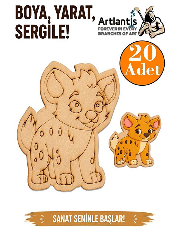 Artlantis Ahşap Boyama Hayvanlar 20 Adet 10x15 Set2 Hayvan Boyama Figürü Etkinlik Çocuk Gelişim Motor Beceri