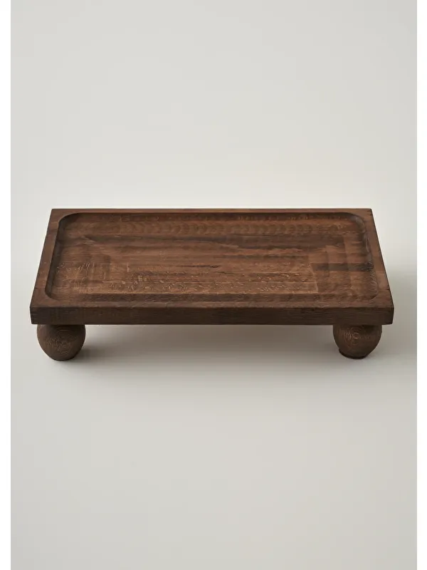 Bella Maison Wooden Ahşap Dikdörtgen Sunum Standı Naturel (17x30 cm)