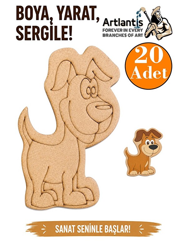 Artlantis Ahşap Boyama Hayvanlar 20 Adet 10x15 Set3 Hayvan Boyama Figürü Etkinlik Çocuk Gelişim Motor Beceri