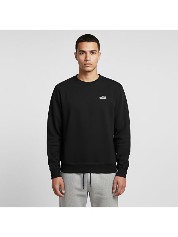 Hummel Elfin Kadın Siyah Bisiklet Yaka Sweatshirt