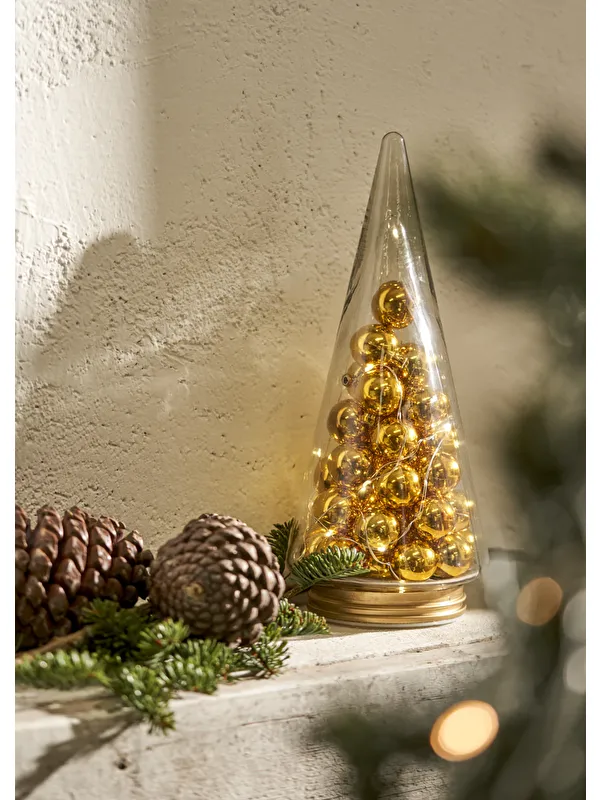 Bella Maison Christmas Tree Ledli Aydınlatma Gold (12x12x29 cm)