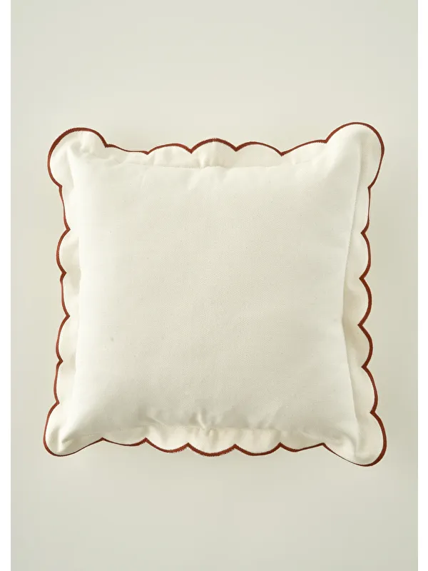 Bella Maison Scallop Kenar Kırlent Kılıfı Kiremit (43x43 cm)