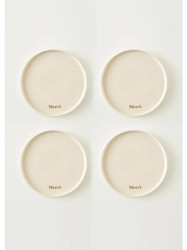 Bella Maison Merci Porselen Servis Tabağı  4'lü Krem (25 cm)