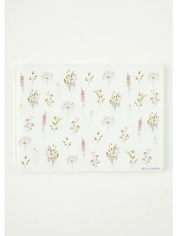 Bella Maison Flores Cam Kesme Tahtası (35x25 cm)