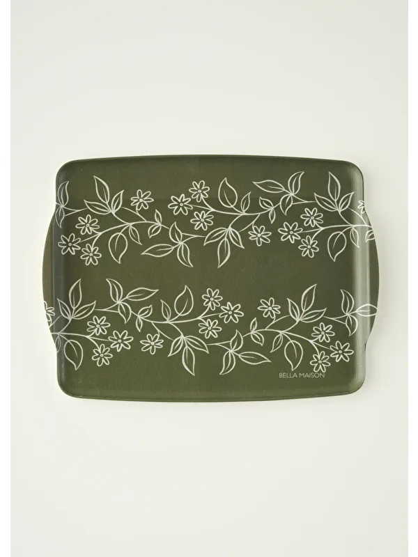 Bella Maison Leaf Melamin Tepsi Yeşil (42x31 cm)