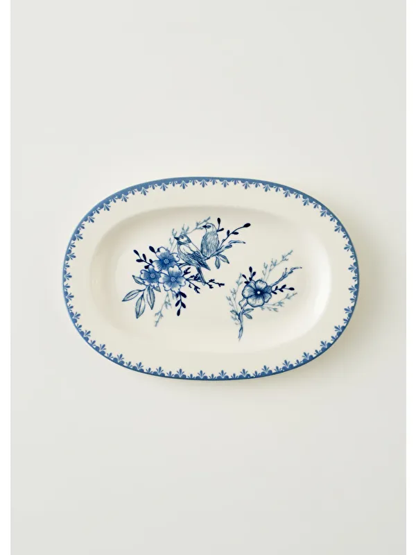 Bella Maison Bleu Blanc Porselen Küçük Sunum Tabağı Mavi (25 cm)