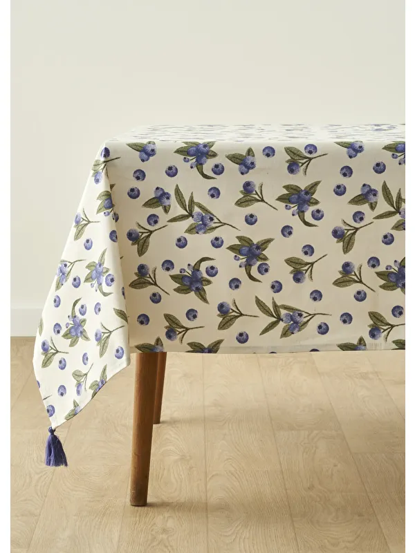 Bella Maison %100 Pamuk Blueberry Masa Örtüsü (153x250 cm)