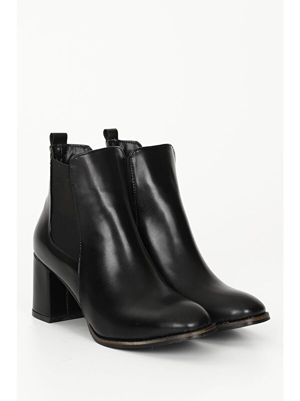 SİYAH Kalın Topuklu Chelsea Kadın Günlük Bot 35404 - Görsel 3