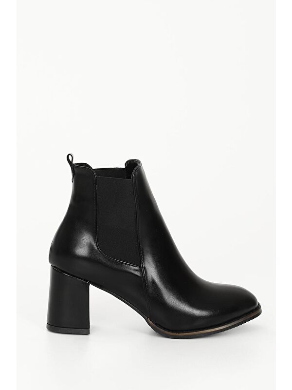 SİYAH Kalın Topuklu Chelsea Kadın Günlük Bot 35404 - Görsel 5